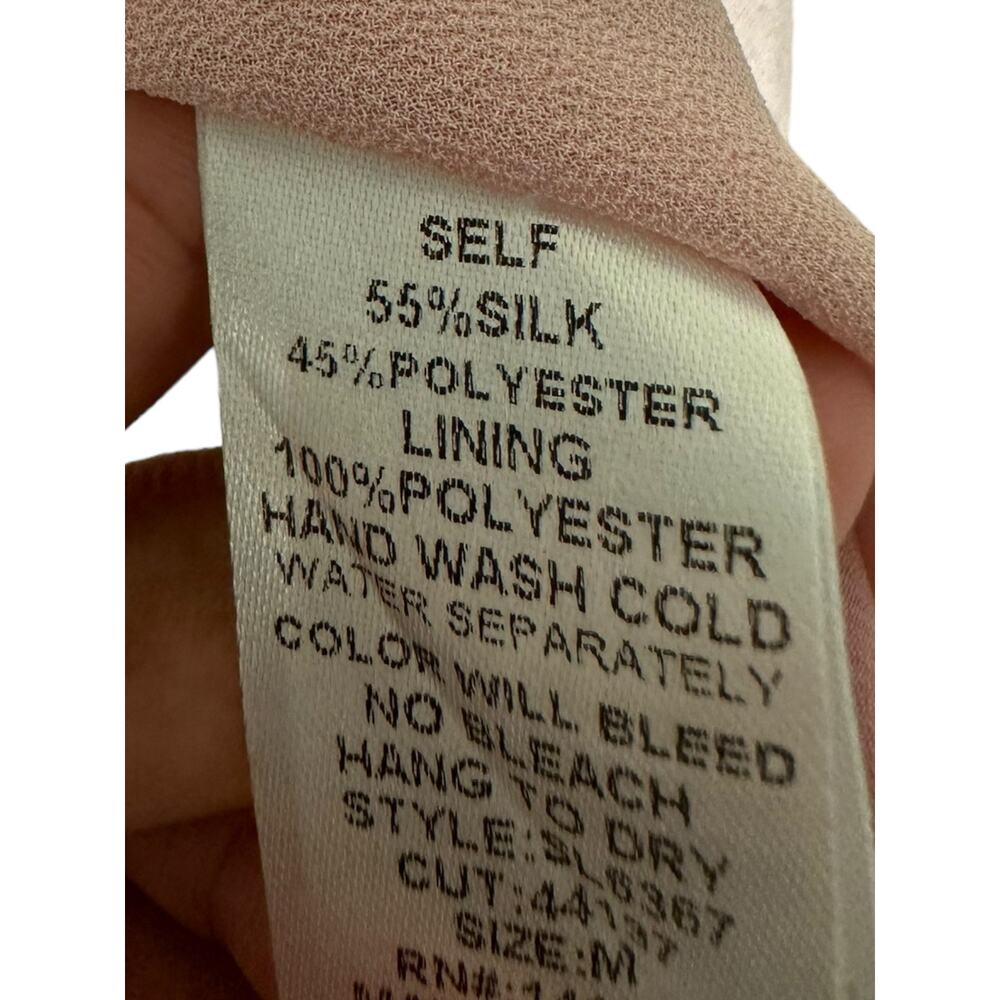 She + Sky Silk Blend Bell Sleeved Light Pink Blouse Size Medium - Picture 6 of 6